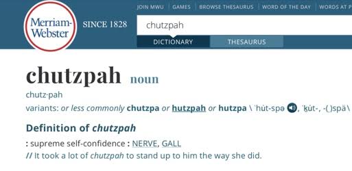 Chutzpah Thomas!